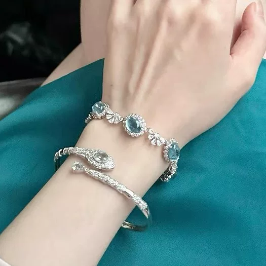Зирконий, модный небольшой дизайн sapphire браслет, микро инкрустировка, цветочный