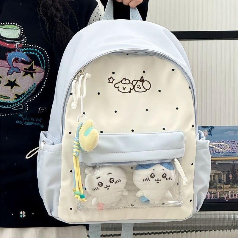 可爱学院书包女初中生小学生百搭少女透明双肩包追星小食量痛包|undefined
