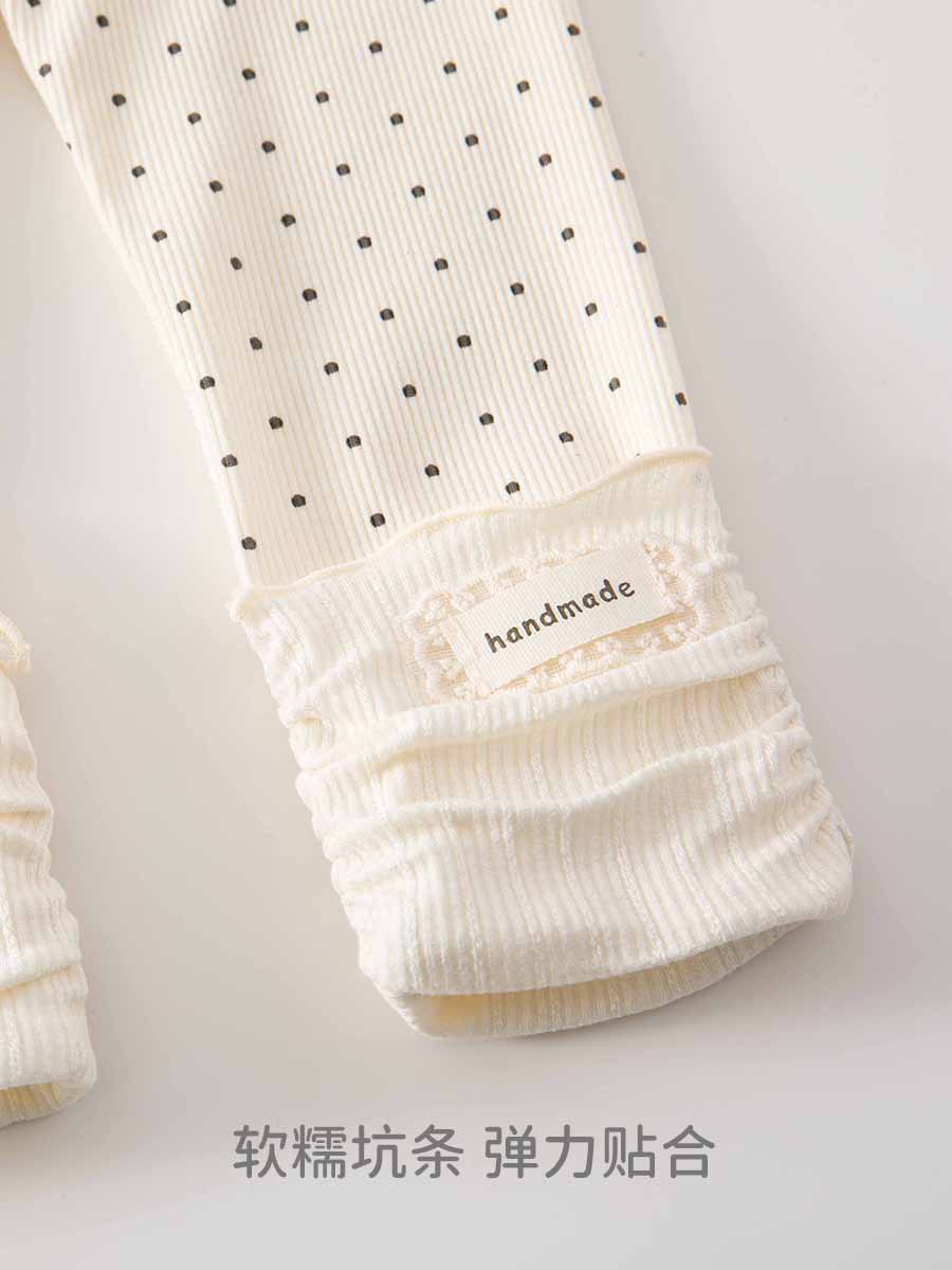 Leggings niñas leggings de primavera bebés leggings niñas leggings niños pantalones dulces ondulados pantalones de agujero universal
