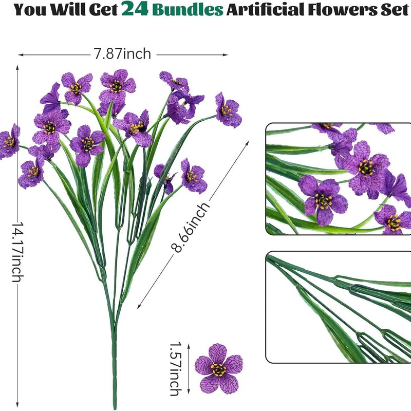 クロスボーダー Amazon 造花 5 ヘッド春草バイオレット人工緑植物ホーム屋外装飾永遠の花|undefined