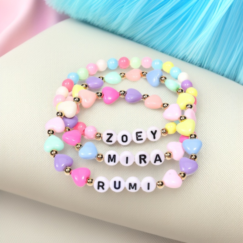 Cross-Border Demon Slayer Women's Gift Star Gold Bead English Bracelet Kpop Bracelet Letter Seed Bead Bracelet