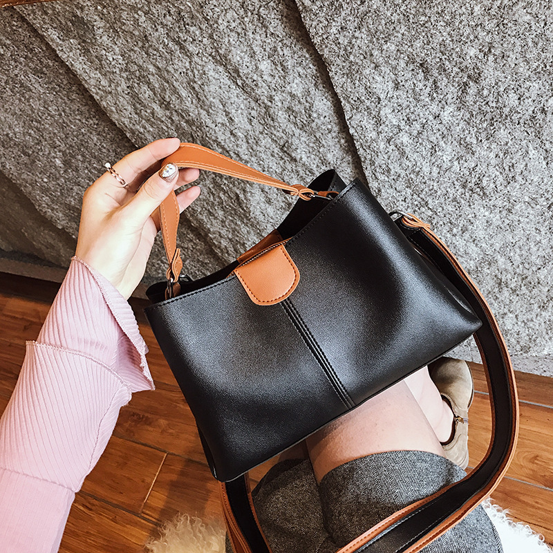 Bolso de cubo de boutique de alta gama para mujer 2023 nuevo bolso de mano a juego de color coreano bolso de mensajero simple y versátil para mujer
