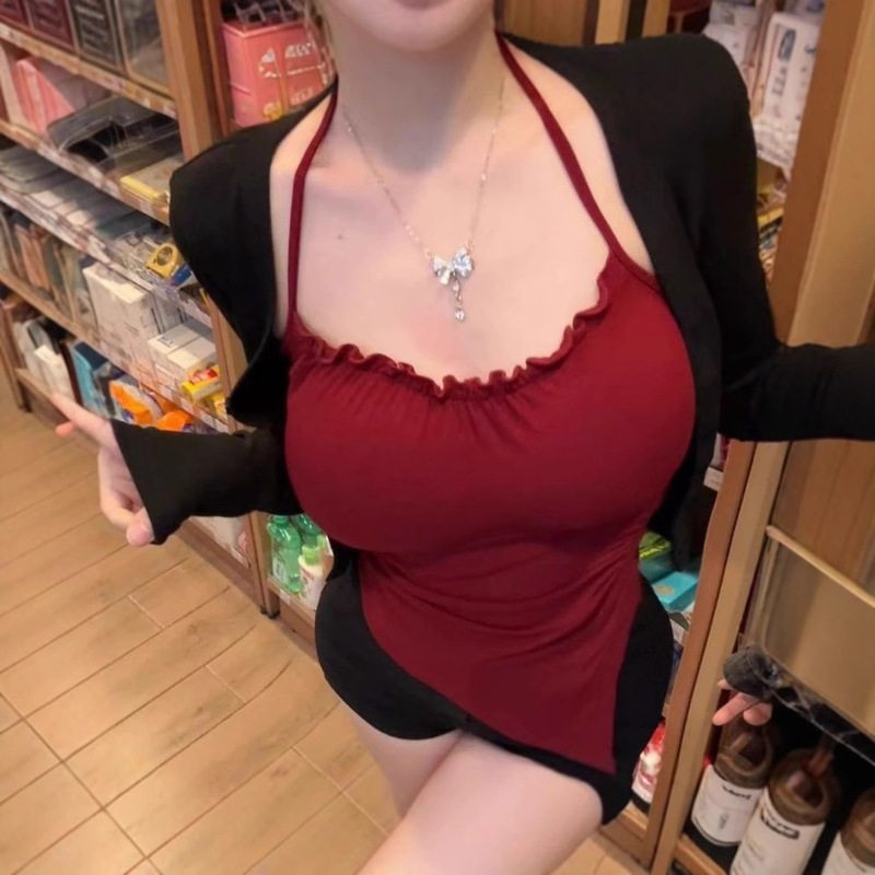 Pure Sexy Hanging Neck Sling [with Chest Pad] Vest Women's Inner Summer New Irregular Hot American Top