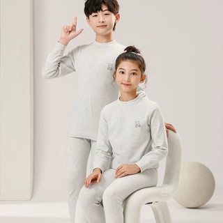 儿童秋衣秋裤舒绒彩棉男女童保暖内衣套装中大童纯棉睡衣来料加工
