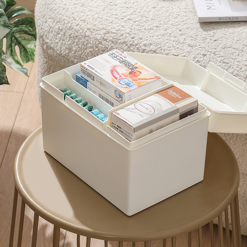 Medicine box home decoration household large-capacity divided medicine box multi-layer medicine box storage box standing medicine storage