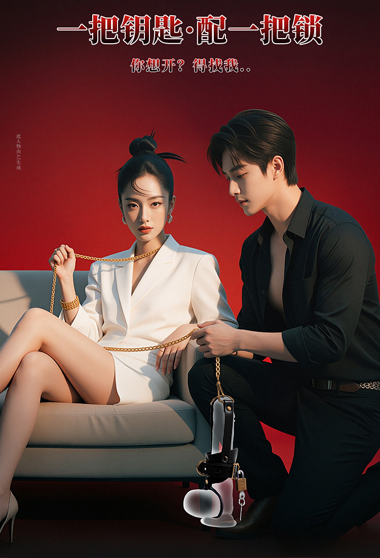 SM Locking Bird Restraint Belt in PU Leather for Adult Couples — detail image 3