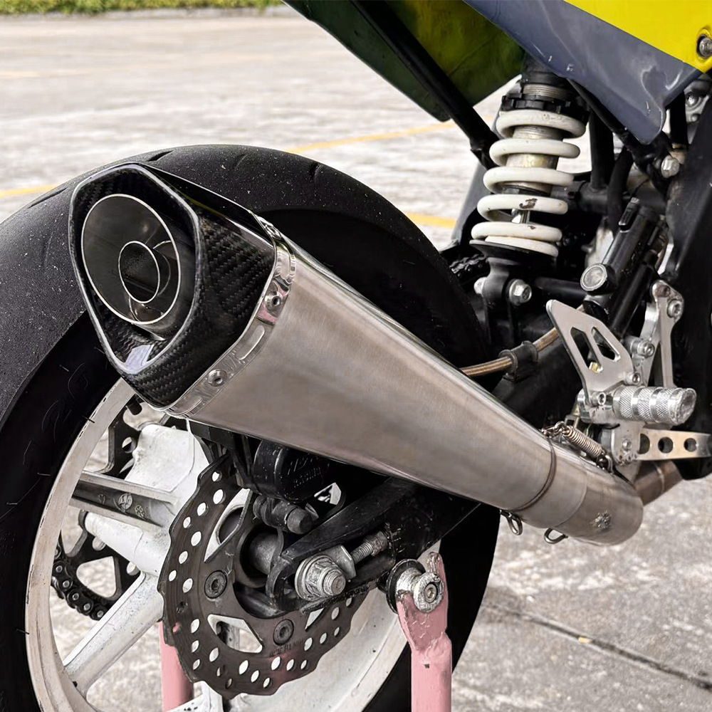 B12 Small Cone Tail Section Silencer Motorcycle Exhaust Pipe Modification Suitable for 51mm Diameter Stainless Steel High Temperature Resistant
