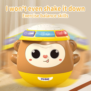 [Directly from the Manufacturer] Cross-Border Hot-Selling Baby Tumbler Hand Drum Educational Early Education 0~3 Years Old Baby Sound and Light