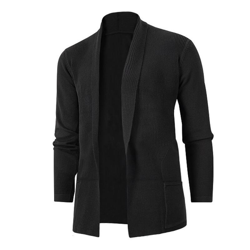 Otoño 2022 nuevos hombres de comercio exterior de punto corto chaqueta juvenil SLIM-Fit hebilla-libre de manga larga suéter capa superior