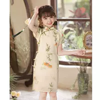 Платье Cheongsam для девочек в древнем стиле династии Хань, новинка 2024 года, детская одежда, улучшенная новая одежда в стиле шинуазри Guzheng, летняя одежда для выступлений