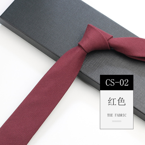 Men's Korean tie narrow 6cm hand-made cotton casual professional shirt literary simple women's college pure black tie
