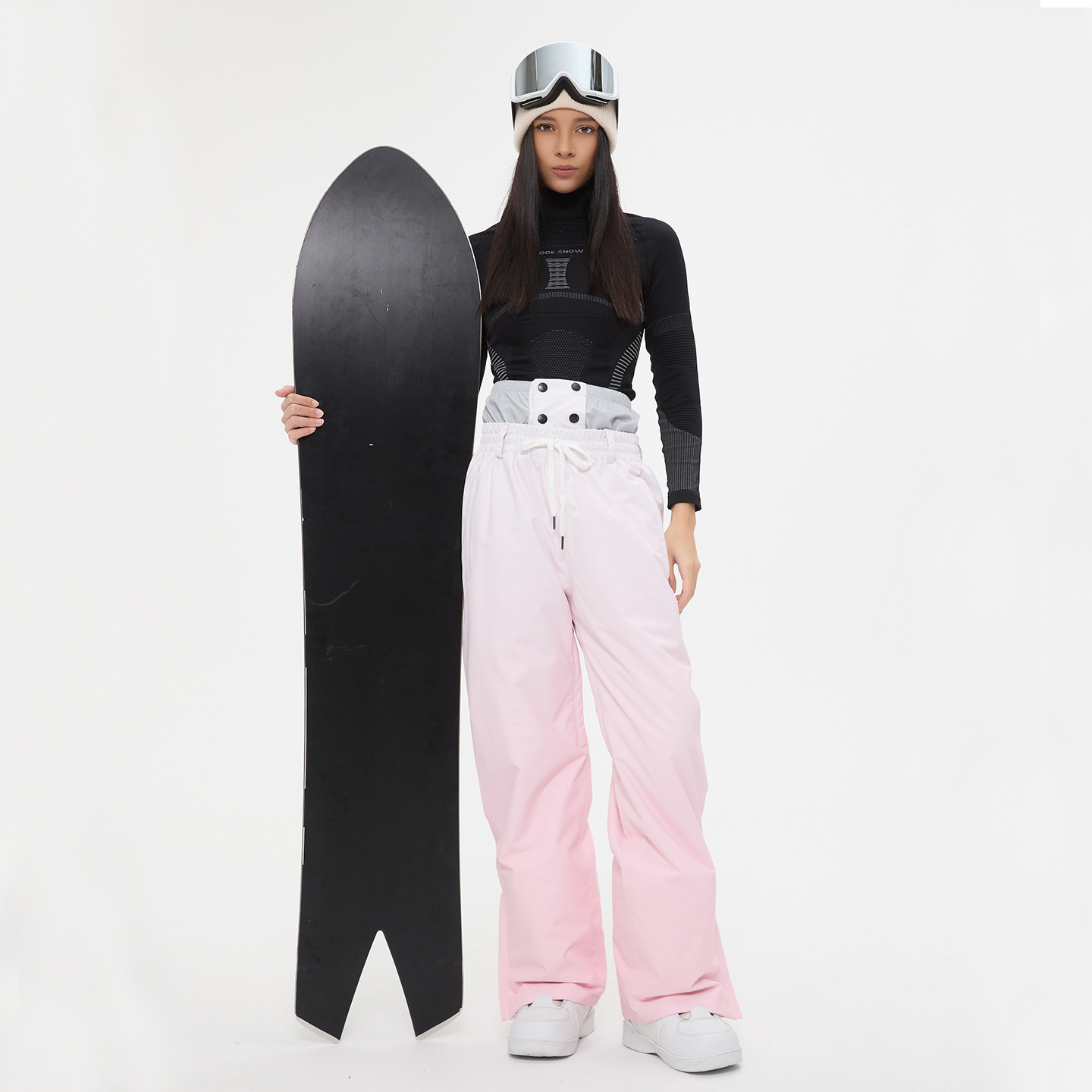 Men's and women's ski pants, windproof, waterproof, fleece-lined, wide-leg, suitable for snowboarding and skiing. Dropshipping available.