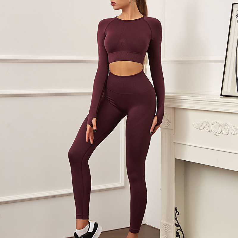 Conjuntos de Ropa de Yoga Estampada Europea y Americana, Pantalones Deportivos de Cintura Alta para Mujer, Sensación Desnuda, para Correr
