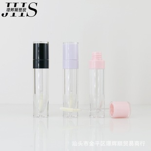 In-Stock Transparent Round Tube with Spray Paint Inside, Lip Gloss Tube, Empty Lip Glaze Tube, Cosmetic Packaging Material, Custom Logo Printing