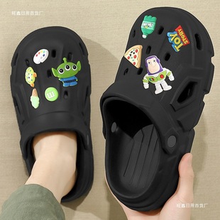 Croc Shoes Men's Summer Outer Wear 2025 New Beach Thick-Soled Non-Slip Anti-Odor Sandals Baotou Half Slippers for Men