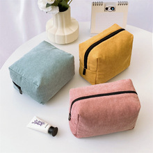 韩版简约灯芯绒化妆包大容量网红口红补妆零钱手机 随身手拿包