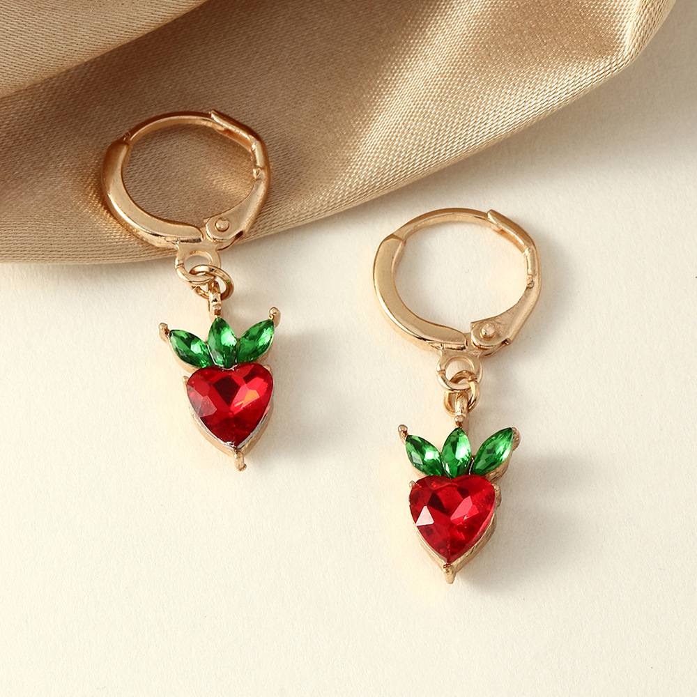Korean style diamondstudded grape fruit earringspicture8