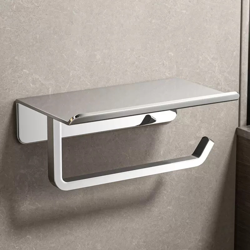 Soporte cuadrado de acero inoxidable 304 para rollos de papel, estante de almacenamiento transfronterizo para teléfonos móviles, soporte de papel higiénico para baño, soporte de almacenamiento de papel de 304.