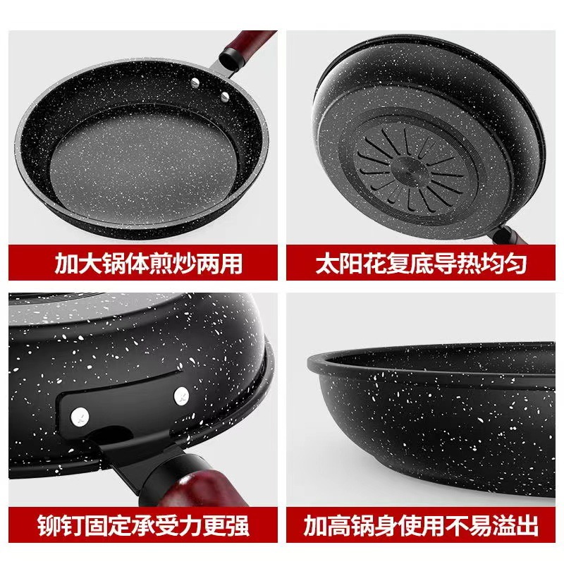 Mafanstone flat bottom non-stick pan for home use, low smoke egg pan, steak pan, non-stick flat bottom induction cookware