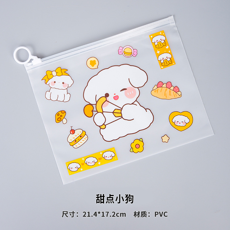 Bolsa de archivo transparente bolsa de archivo con cordón BOLSA DE INFORMACIÓN bolsa de plástico bolsa de almacenamiento de papel de prueba estudiante impermeable dibujos animados lindo cremallera