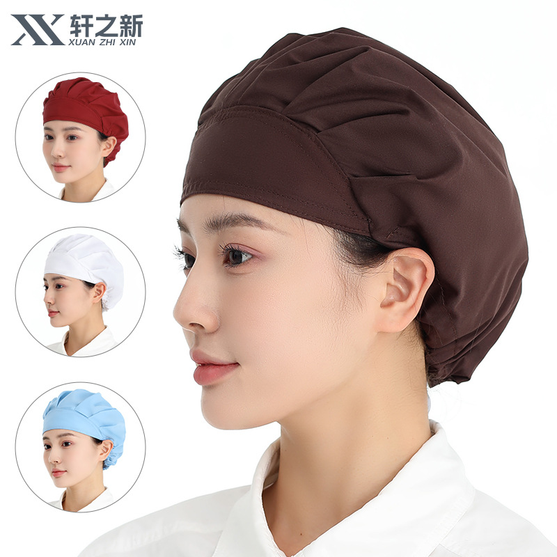 Kitchen oil fume-proof hat, women's cooking work hat, adjustable, breathable, and dust-proof, suitable for home use