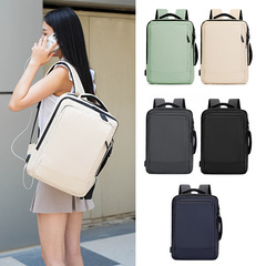 外贸男士商务双肩包多层收纳通勤学生书包女轻便防泼水手提电脑包