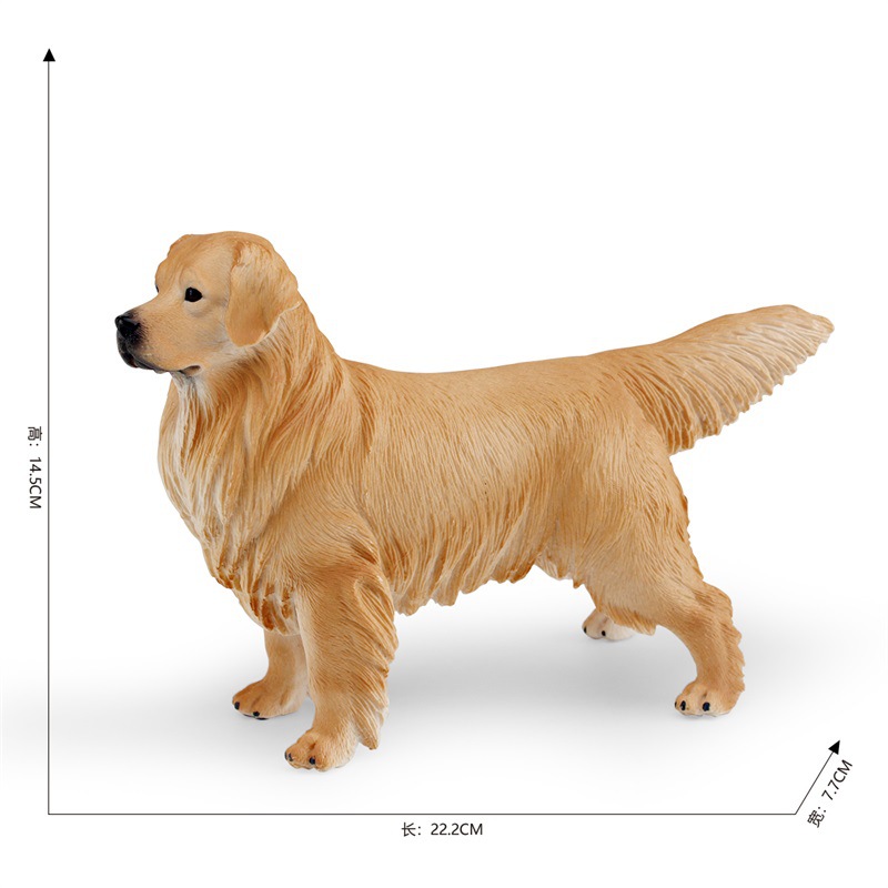 Simulación cognitiva de los niños transfronterizos sólido gran Golden Retriever mascota perro modelo animal decoración de escritorio adornos estáticos