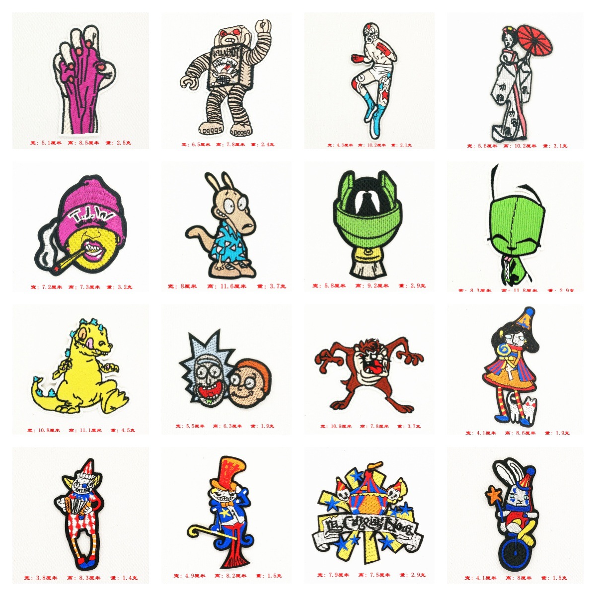 批发刺绣辅料万圣节卡通人物骷髅头服装饰品背 包装饰品布贴可烫