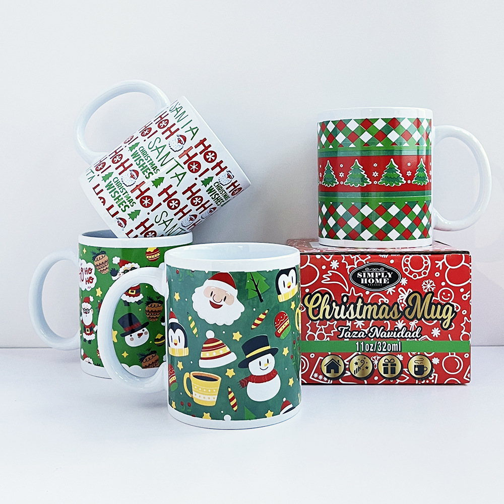 Taza de Cerámica Clásica para Café 11oz de Porcelana, Resistente a Altas Temperaturas para Navidad image 3