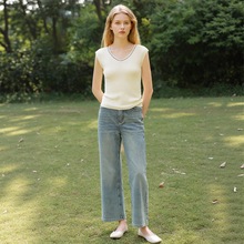 一手货源【蔓诺蒂】品牌专柜撤柜！含绵羊毛钉珠V领针织背心25秋