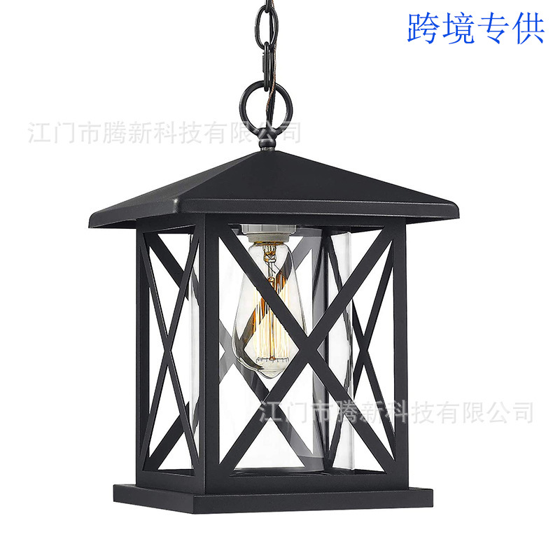 户外可调节悬挂式吊灯透明玻璃制灯罩(针对北美跨境平台卖家）