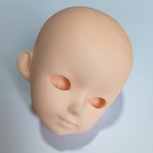 源头厂家直销国产30厘米娃娃素头手工材料搪胶开眼无妆练妆裸娃头