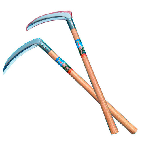 Manganese steel extended pole sickle long handle lawn mower agricultural cutting wood weeding machete garden long handle small crescent sickle