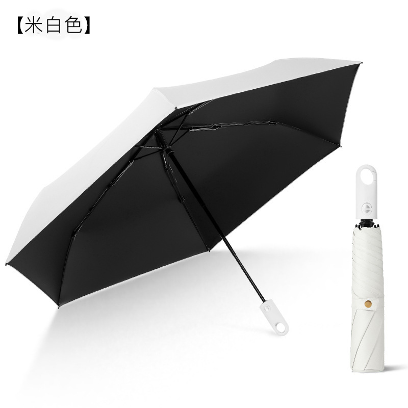 超軽量自動羽根傘フック傘三つ折り6本骨リングバックル晴雨兼用傘コンパクト日傘日焼け止め日傘|undefined