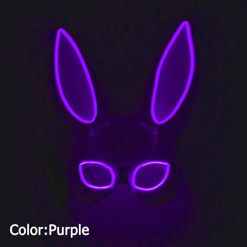 バー演出トランポリン演出ハーフフェイスうさぎマスクバニーガール仮装舞踏会ledハロウィーン発光アイテム