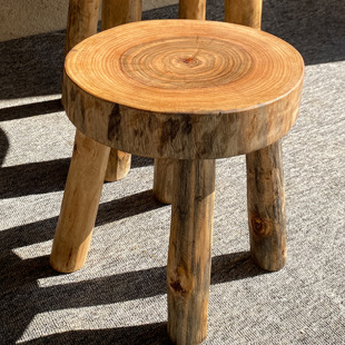 Camphor Log Stool, Shoe Changing Stool, Foot Stool, Kidsren's Adult Small Bench, Solid Wood Legs, Household Flower Stand, Small Chair