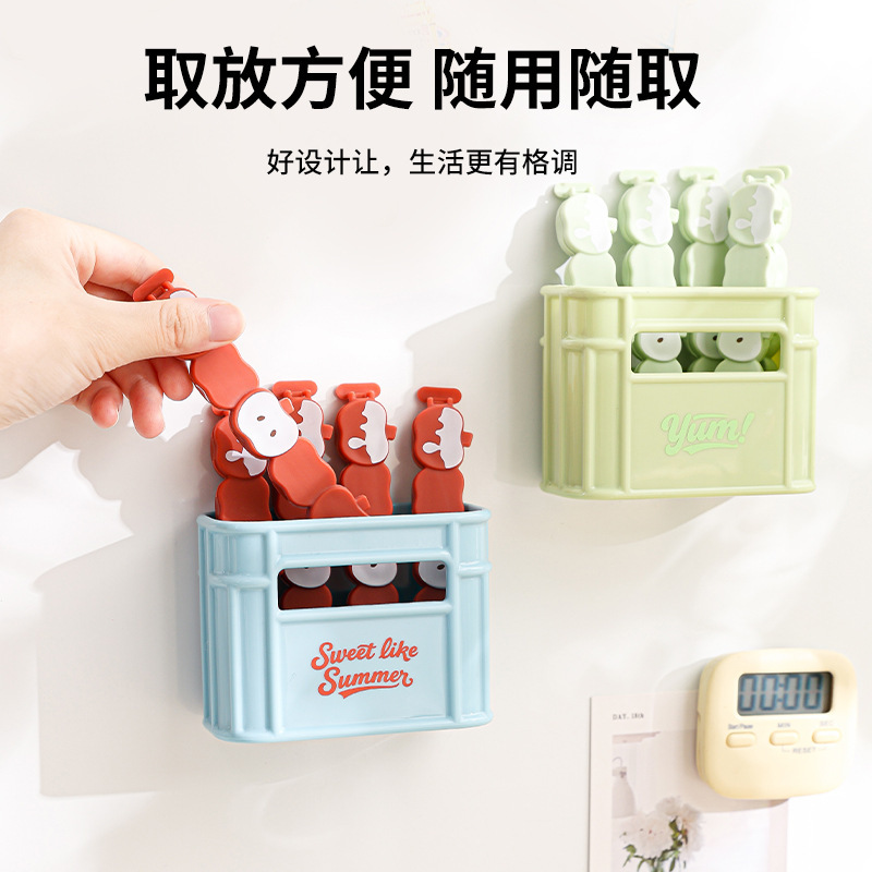 封口夹卡通冰箱磁吸收纳食品保存工具夹封口器家用夹密封多功能|undefined