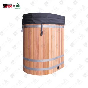 Wipa sauna oval stainless steel liner cold water bathtub 1 person use outdoor indoor mulberry