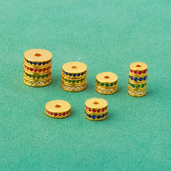 s925 シルバーゴールドインレイストレートカットスペーサービーズアクセサリー手作り diy ジュエリーブレスレットビーズネックレスアクセサリー
