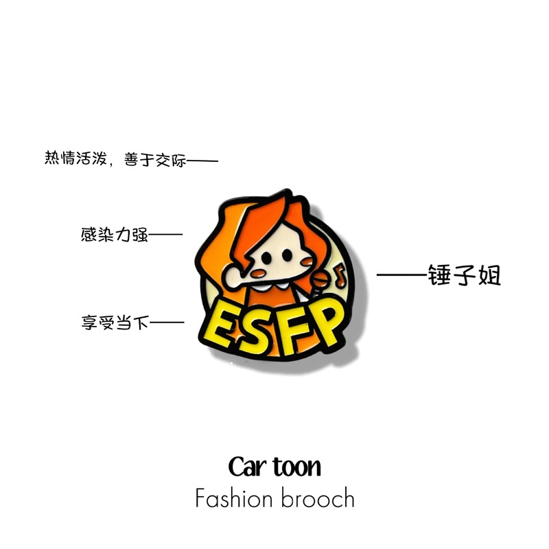 MBTI 16 タイプの人格周辺ブローチ職業性格テスト金属バッジ男性と女性の学生バックパック装飾|undefined