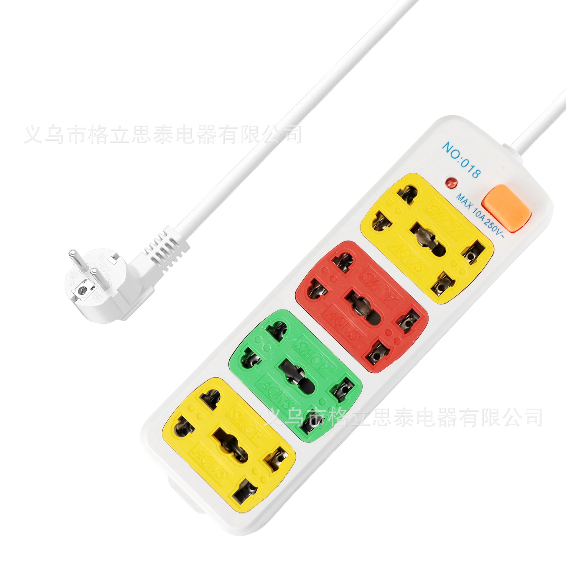 018多彩外贸出口中东插线板 价廉拖线板家用多功能排插