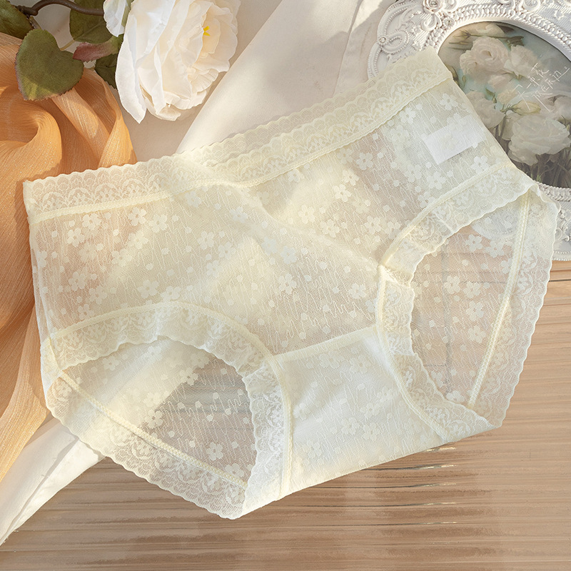 Encaje de seda de hielo, entrepierna antibacteriana de seda femenina, transpirable, translúcida, niña translúcida, ropa interior sexy, estilo fino de verano, refrescante