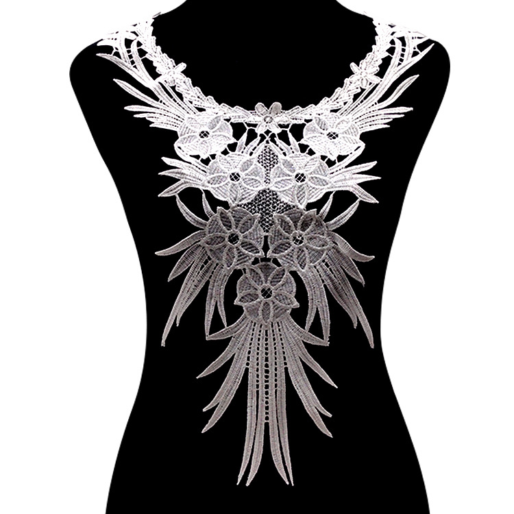 水溶蕾丝 刺绣 涤光丝  大号胸花 领花 绣花领 假领子 立体镂空