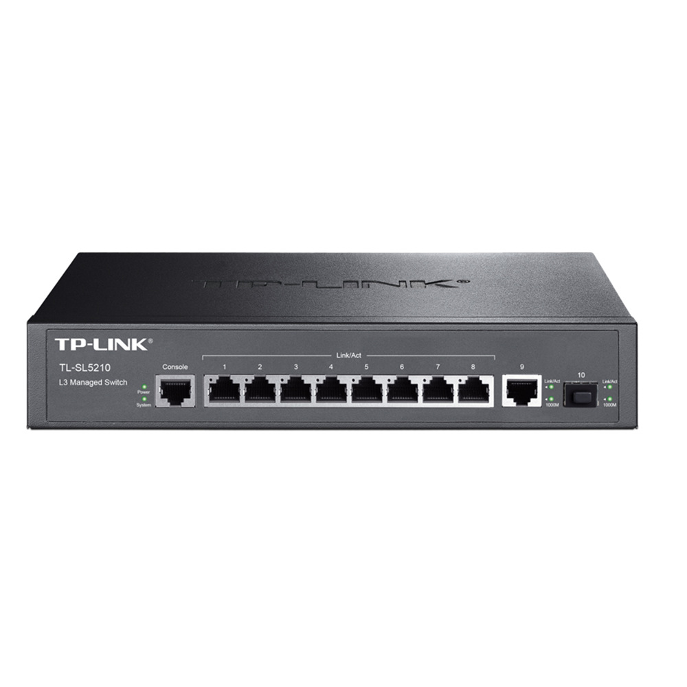 TP-Link TL-SL5210 8FE+1GE+1SFP千兆上联 三层网管交换机 8口百