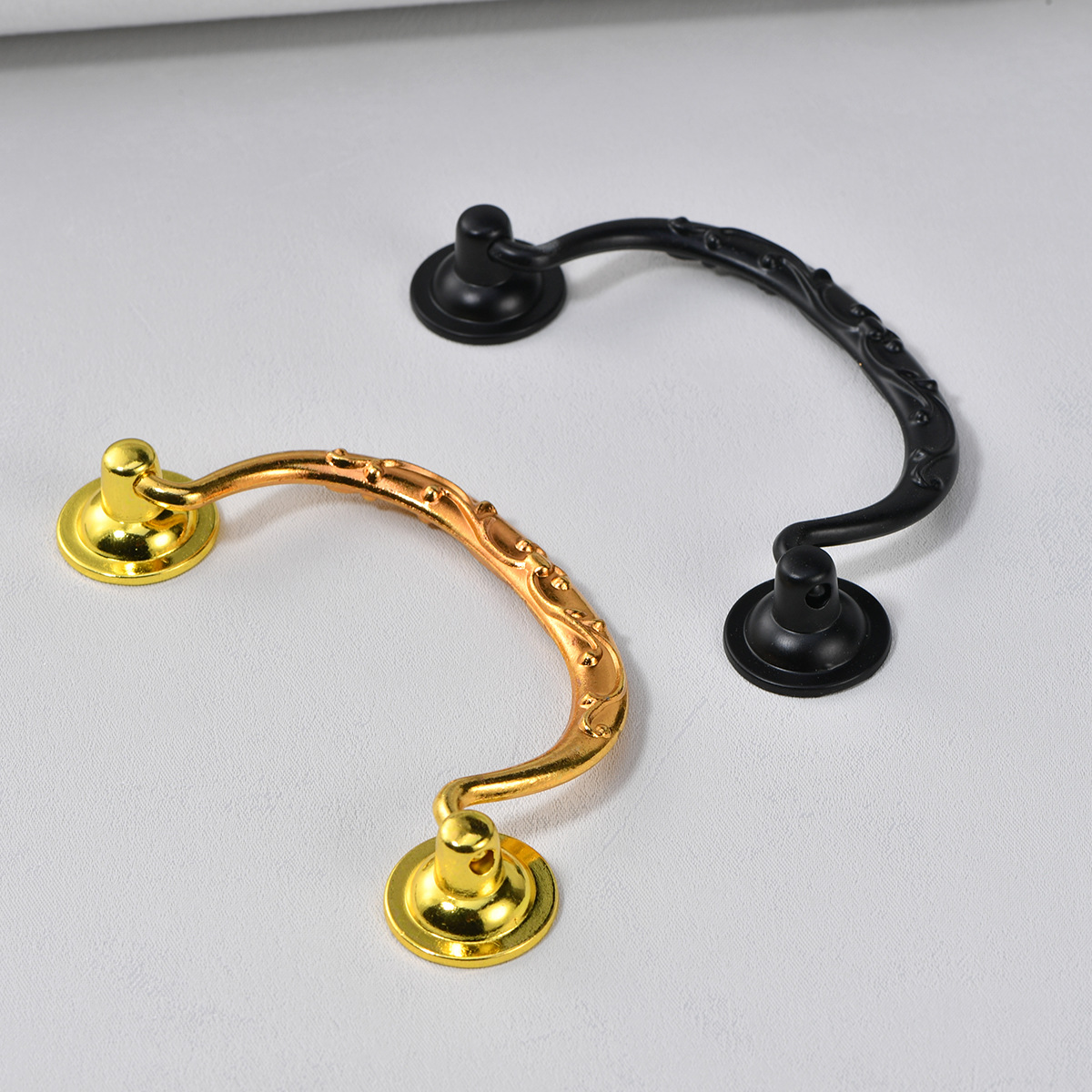 American country style furniture handle, North American drawer cabinet door handle, Mediterranean European black handle, hole distance 93mm