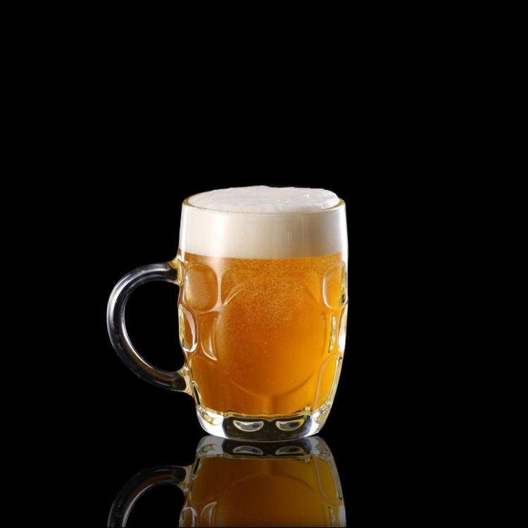 大菠萝啤酒杯加厚玻璃把杯菠萝小把杯啤酒杯加厚款中式风格