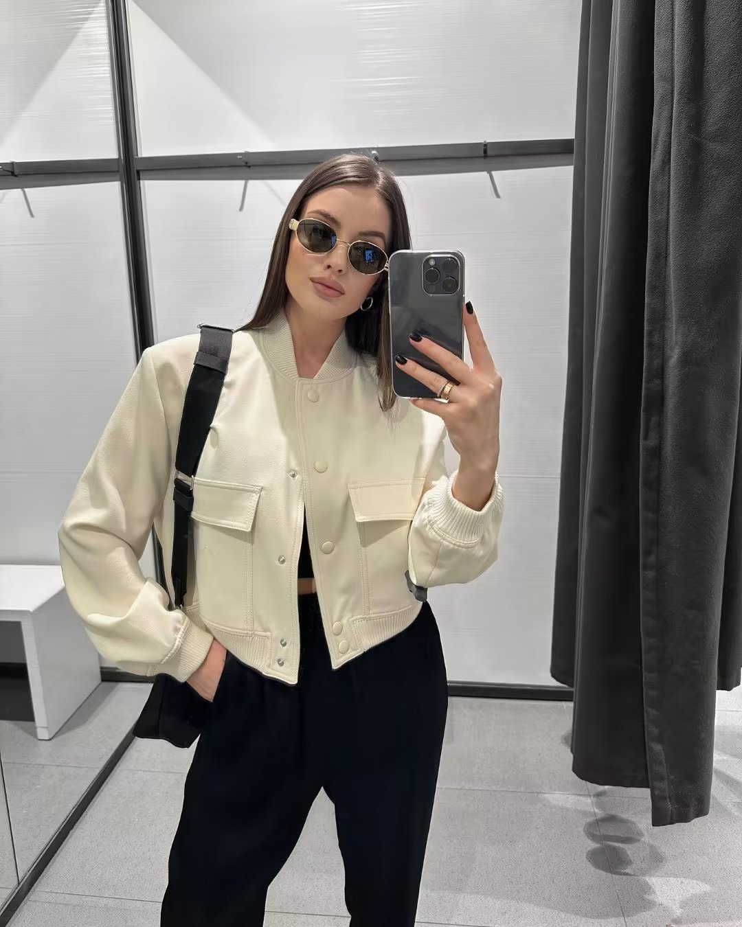 525g Weight Casual Jacket Outerwear Type Long Sleeve Sleeve Length Single Breasted Placket Type Polyester Fabric Type Short Top Length Coat Tops Type Holiday, Daily Occasion Standing Collar Neckline Loose Fit Type Solid Color Pattern Spring, Autumn Season Women's Gender Button Design Streetwear Style Women's Streetwear Solid Color Button Single Breasted Coat Casual Jacket 3