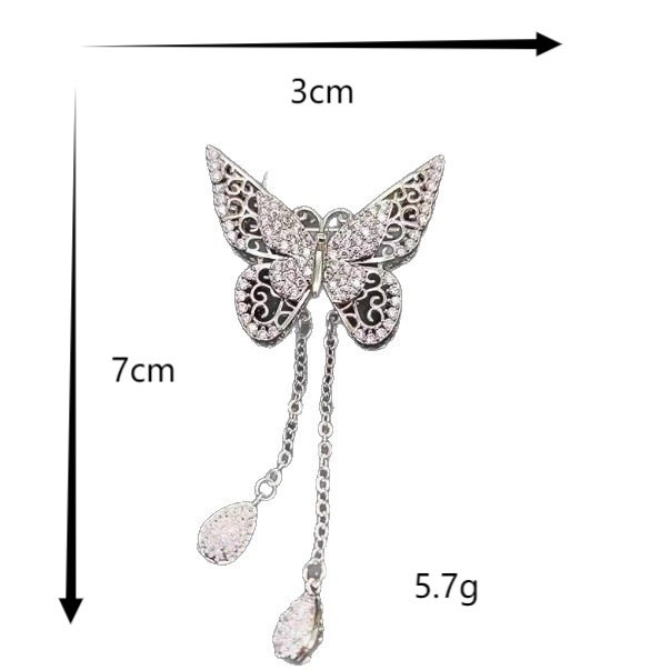 Schmetterling Brosche Mit Strass Und Quaste Edel Elegant_voghion.com