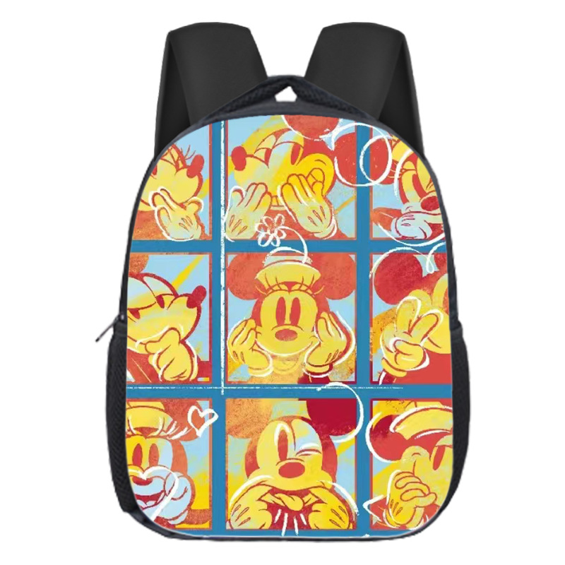 Mochila escolar popular de Mickey para niños, mochila de jardín de infantes, dibujos animados, linda, versátil, para estudiantes de primaria, mochila de gran capacidad, ligera