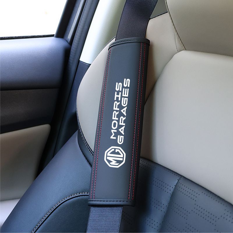 Seat belt shoulder pad — Universal Pad Breathable - mg-black-red-line-shoulder-pad-single-piece